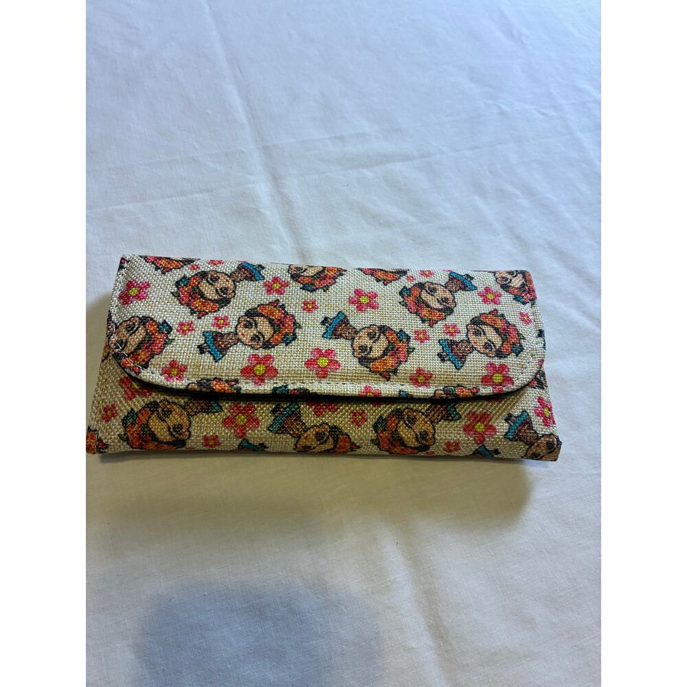 Frida Kahlo Wallet Clutch Floral Print Snap Closure Card Slots Boho Art